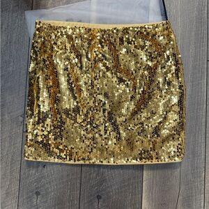 Gold Sequin Mini Skirt